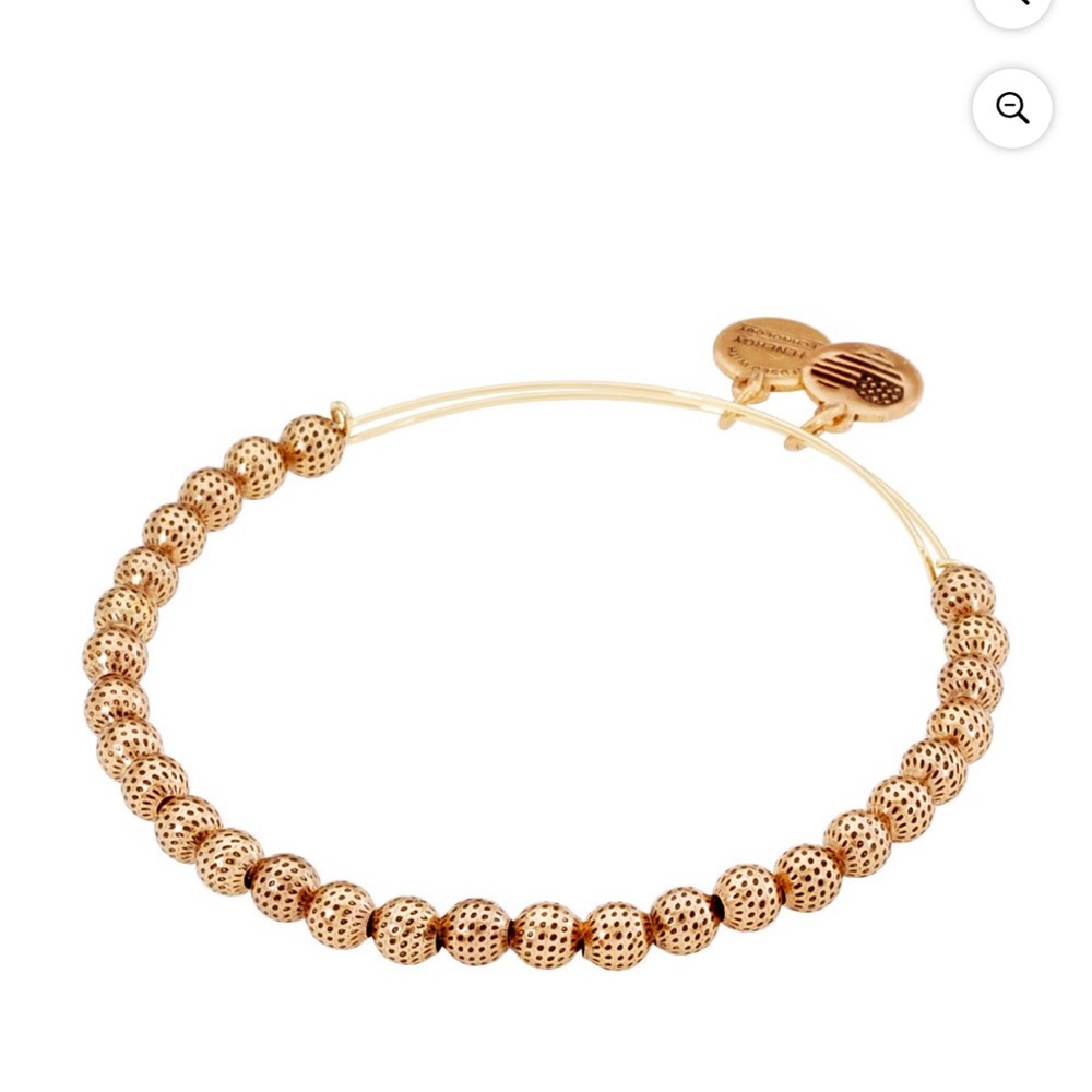 Alex and Ani Gold Beaded Bracelet 'Euphrates' Expandable Wire Bangle